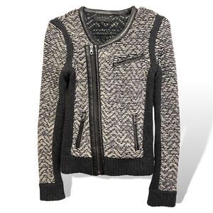 Rag & Done Wool with Lamb Leather Trim Jacket |Size:XS|